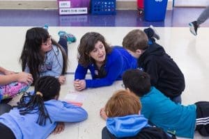 Students having productive small-group conversation on a Kindness Retreat