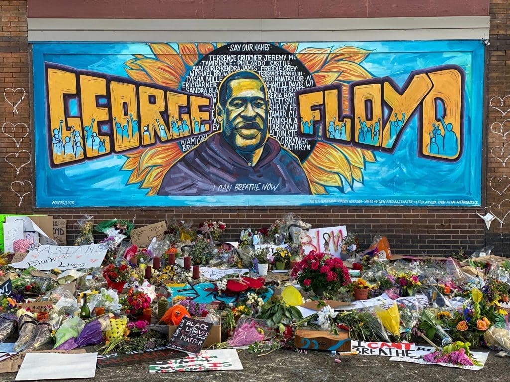 george floyd memorial mural