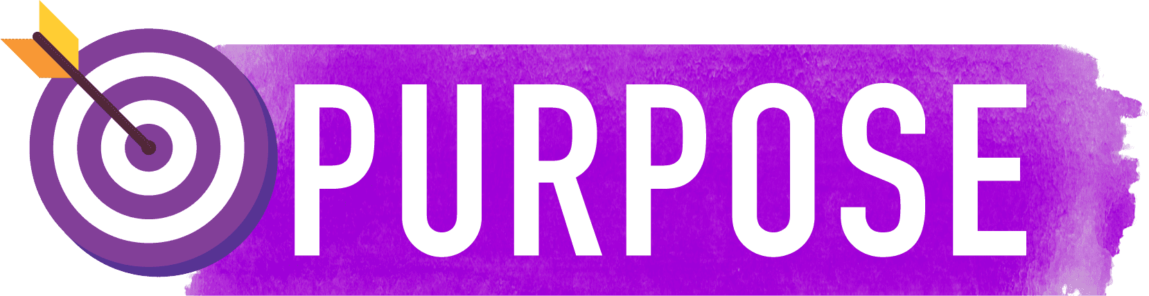 Purpose Workshop Logo in Purple with an archery target